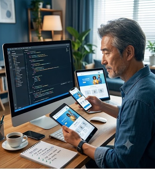 AI와 함께 새로운 홈페이지와 서비스를 만들어 가는 모습